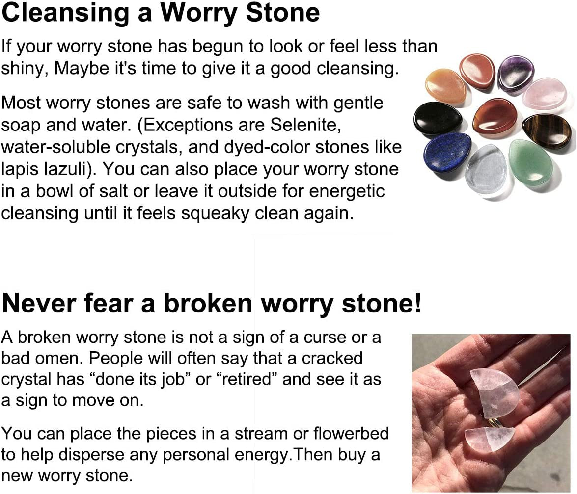 Crystaltears Black Obsidian Crystal Worry Stone Thumble Polished Healing Crystals Pocket Palm Stone Thumb Worry Stones for Anxiety Stress Relief Crystal Therapy
