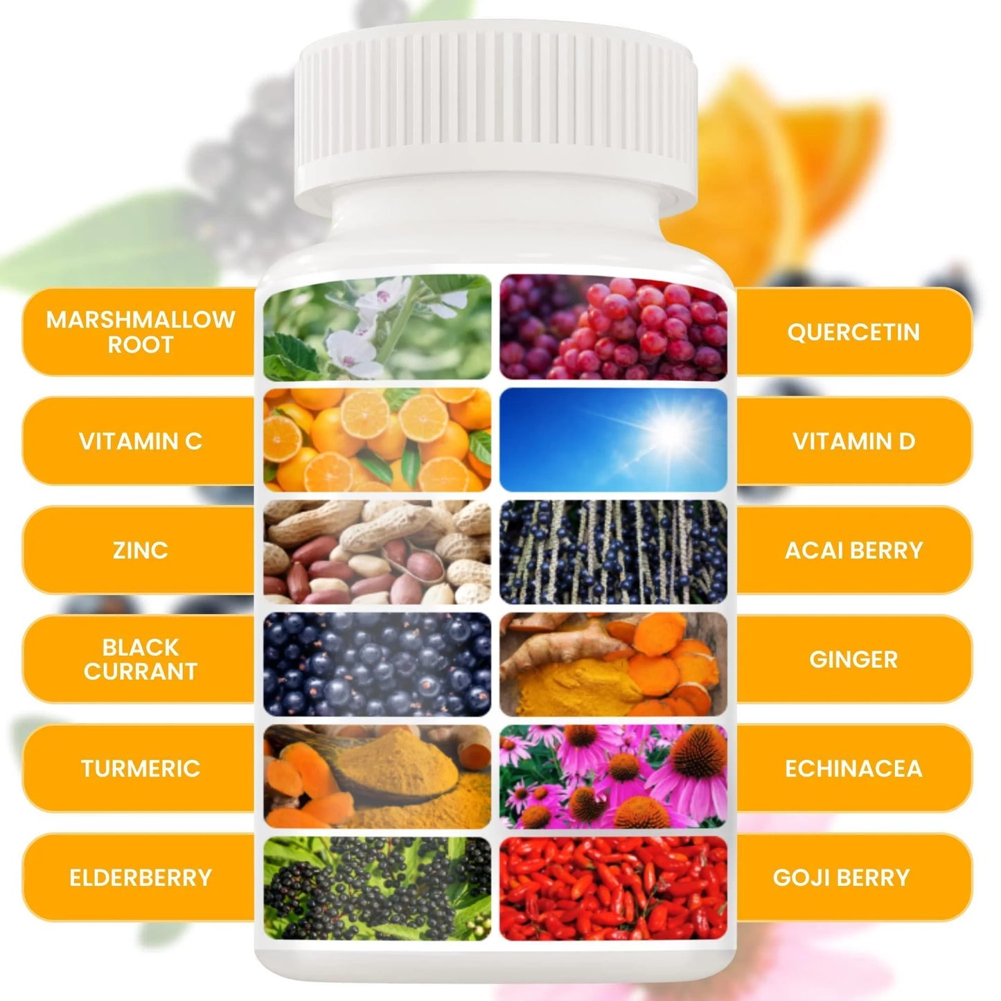 12 in 1 Premium Immune Defense Vitamins Immune Supplement W Vitamin D3 5000 IU Vitamin С 1000Mg Zinс 50Mg Luxe Choice for Premium Immune Support with Echinacea Elderberry and Ginger 120 Caps