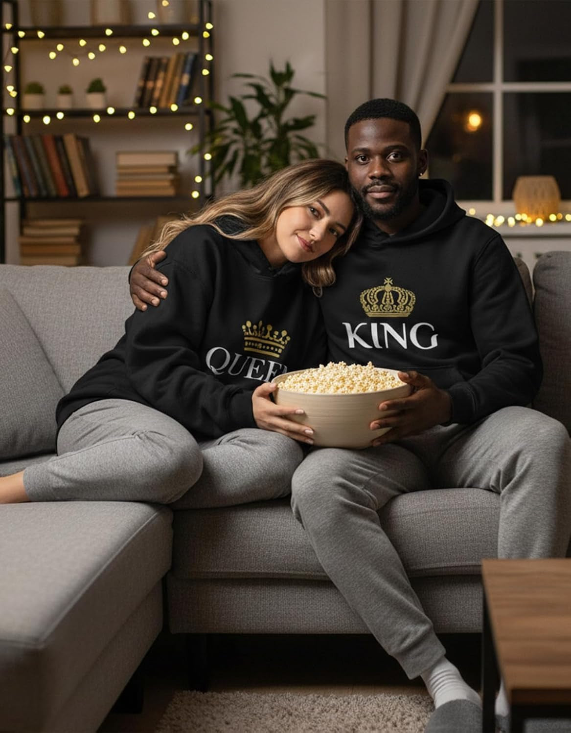 King & Queen Matching Pullover Hoodies 