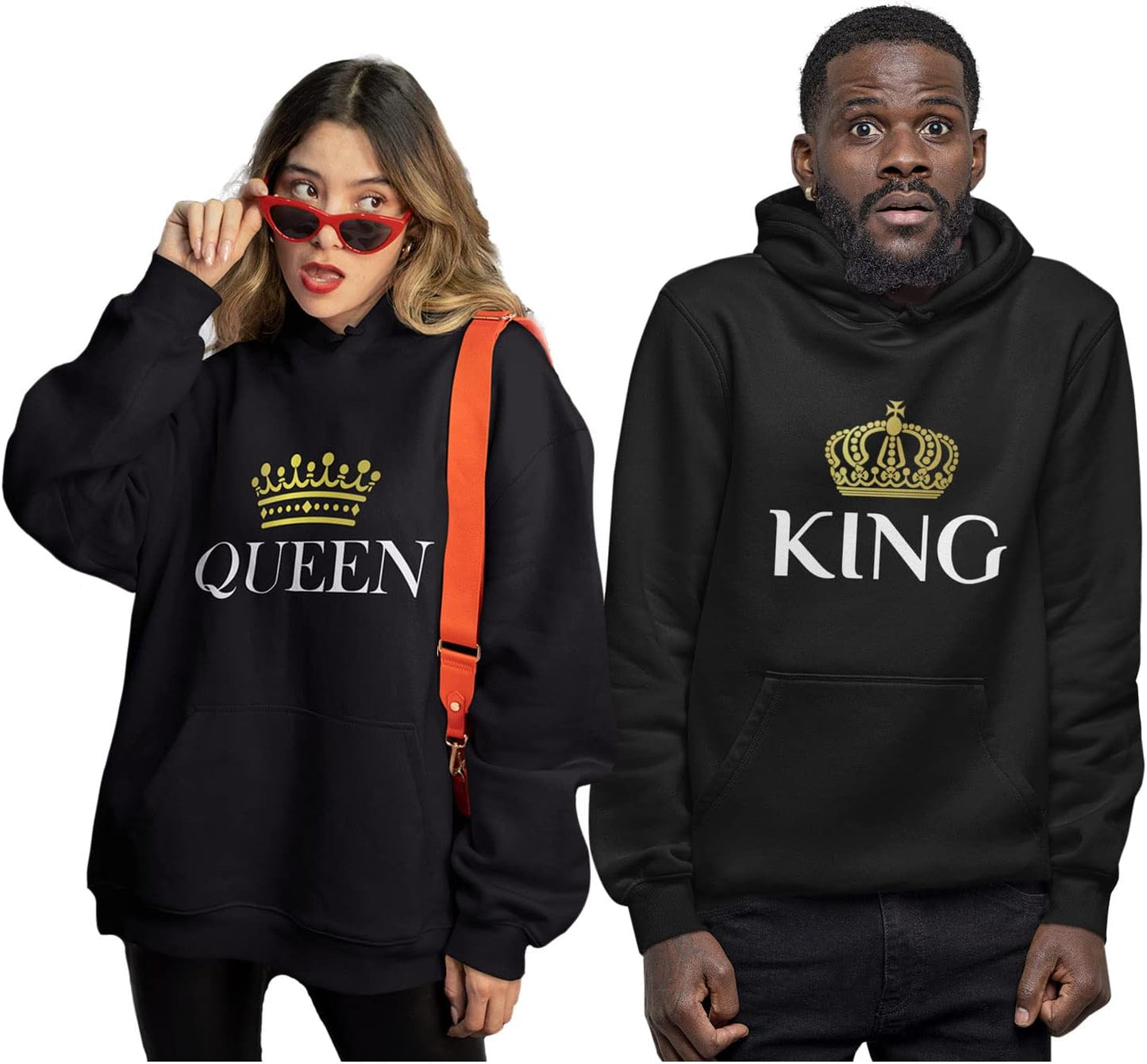 King & Queen Matching Pullover Hoodies 