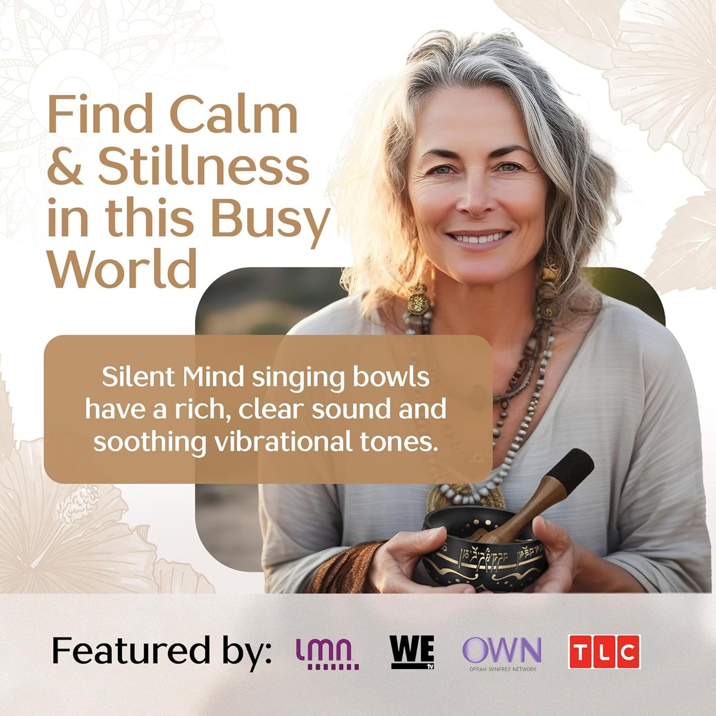 Silent Mind Tibetan Singing Bowl Set – Easy to Play & Beginner Friendly Meditation Bowl with Cushion & Mallet | Stress Relief & Mindfulness | Gift-Ready