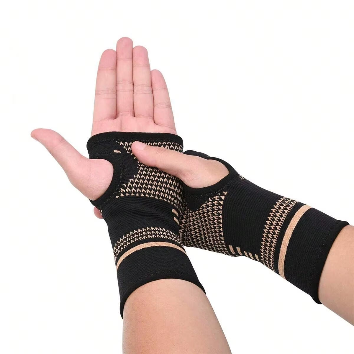 2 Pack Wrist Compression Sleeves, Comfortable and Breathable for Workout, Wrist Support for Women and Men