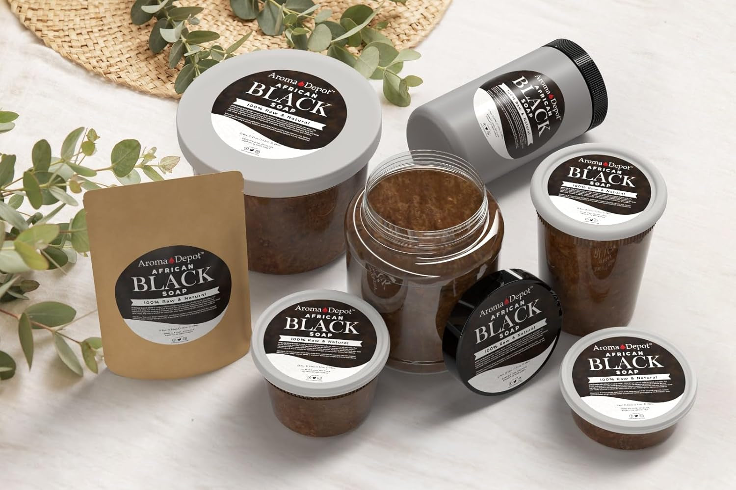 African Black Soap Paste 32 Oz 100% Natural Raw Soap for Acne, Eczema, Psoriasis, and Dry Skin Scar Removal Face and Body Wash. Handmade Imported from Ghana