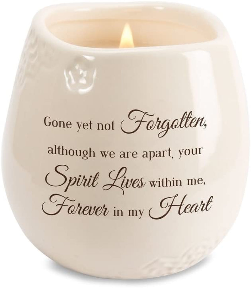 Pavilion Gift Company Ceramic Soy Candle Bundle - in Memory and Forever in My Heart Designs (2 Items)