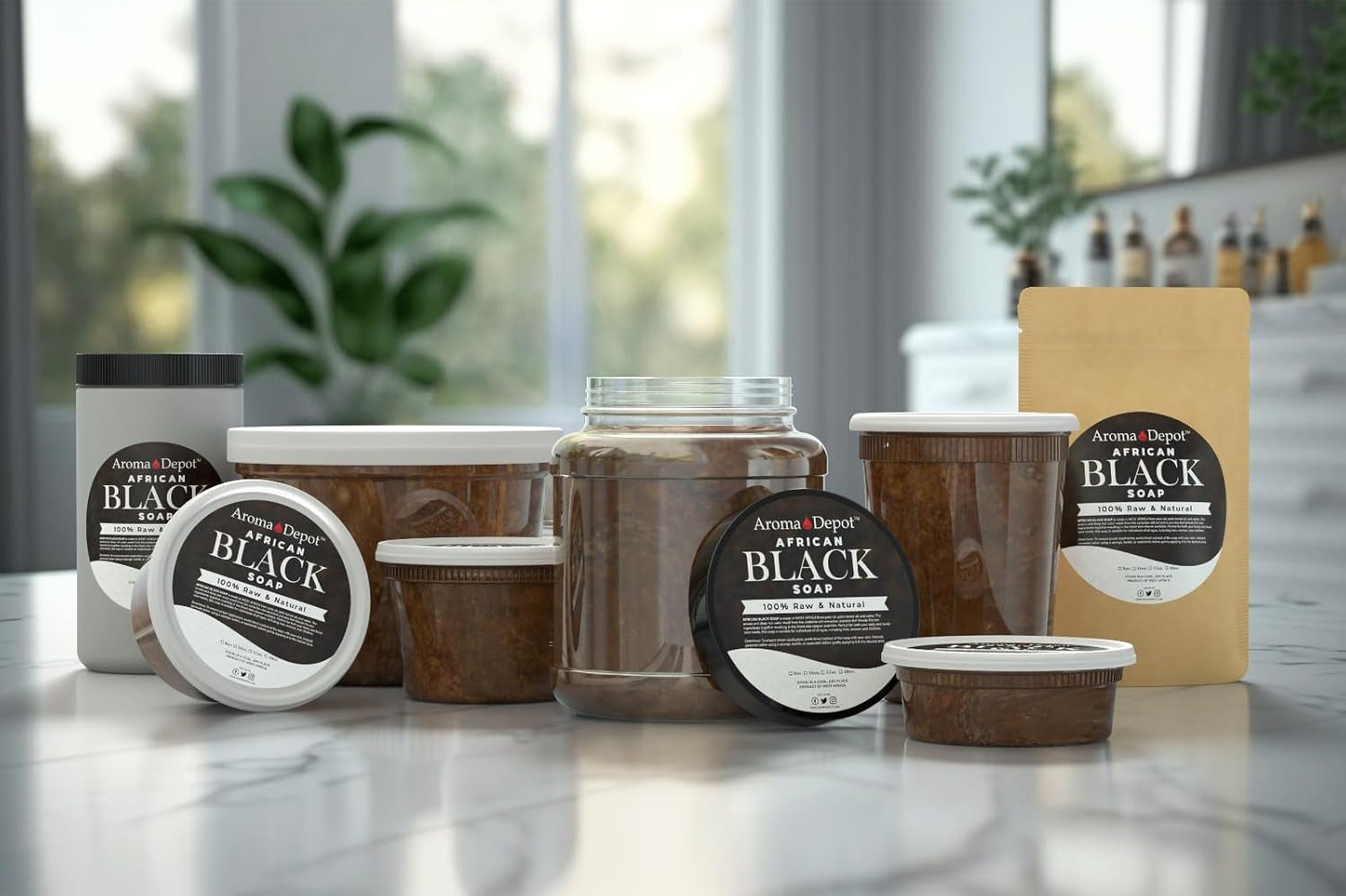 African Black Soap Paste 32 Oz 100% Natural Raw Soap for Acne, Eczema, Psoriasis, and Dry Skin Scar Removal Face and Body Wash. Handmade Imported from Ghana
