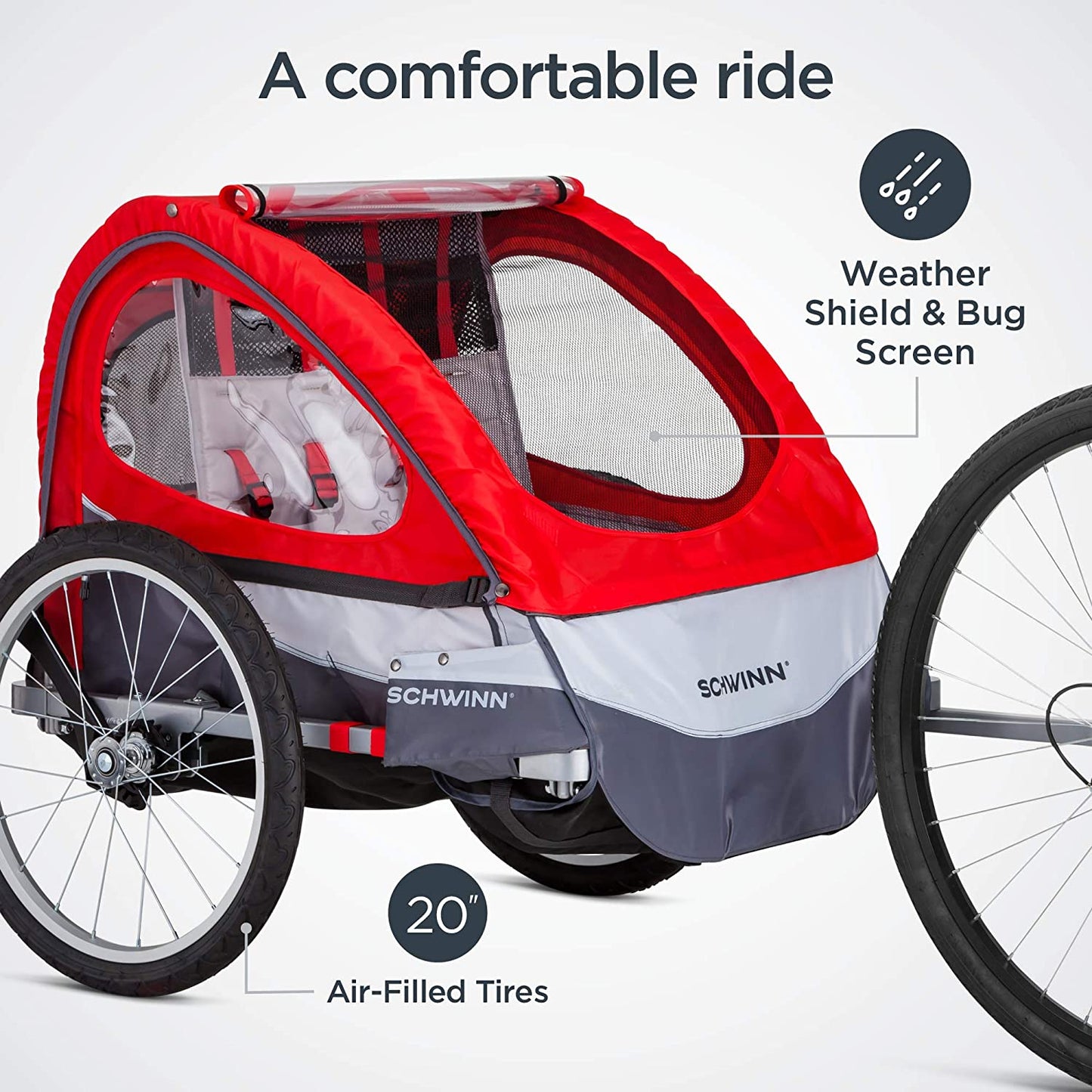 Trailblazer Plus, Trailblazer, Joyrider or Echo Kids Bike Trailer, Single or Double Seat, Universal Coupler, Folding Frame, Quick-Release Wheels, Canopy,  Bike Trailer for Kids